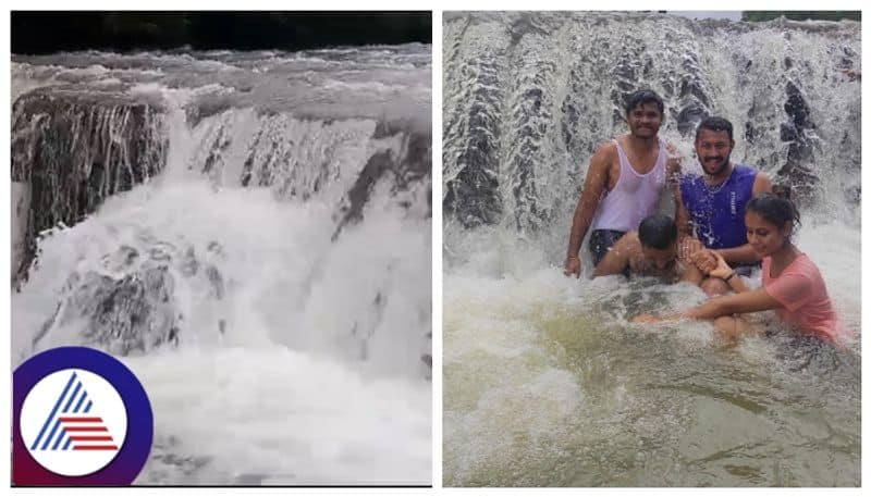 Nipli waterfalls overflowing after rain in shivamogga gow