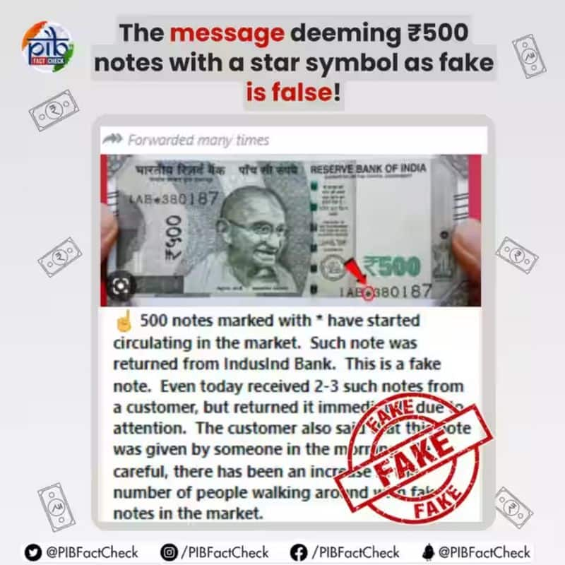 Is a banknote worth Rs. 500 with an asterisk fake? PIB Fact Check states this-rag