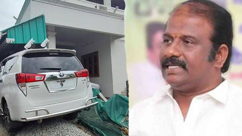 DMK MLA vasantham karthikeyan Car Accident... two people seriously injured tvk