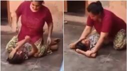 Viral Video: Mother from Haridwar Physically Assaults Child to Frighten Husband; Internet Outrage NTI