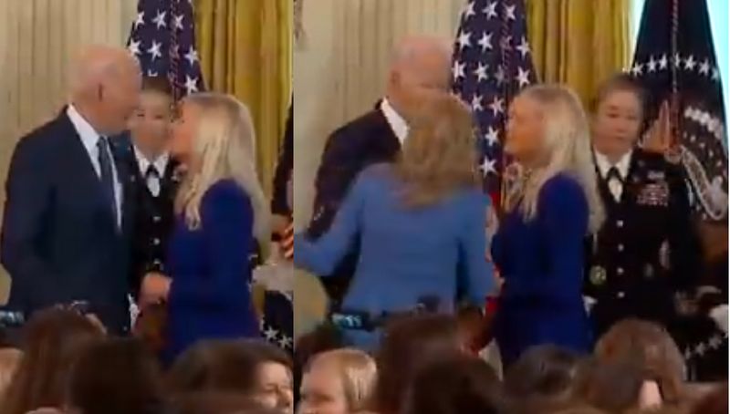 Joe biden about kiss another woman thought his wife jill old video surface social Media ckm