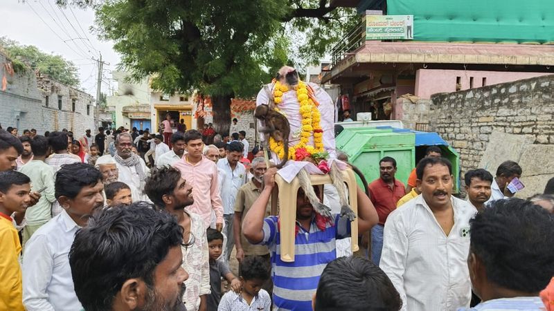 kalaburagi district villagers performed the last rites of the monkey as per Hindu tradition gvd