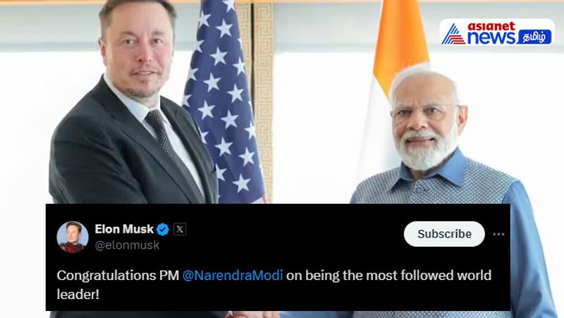 PM Modi crosses 100 million followers on X - I am always your fan 'Elon Musk' Greetings to pm modi dee