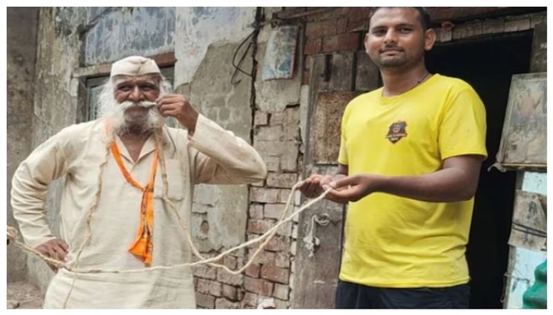 At the age of 80 an Agra native with a 35 foot long moustache