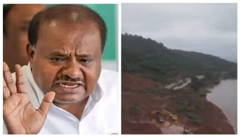 HD Kumaraswamy visits Landslide in Ankola Shirur nbn