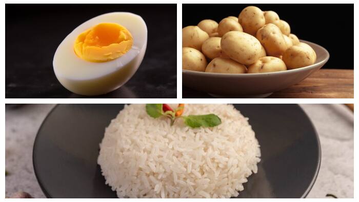 rice, eggs, potatoes,