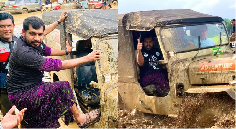 MLA Linto joseph participate in Mud race