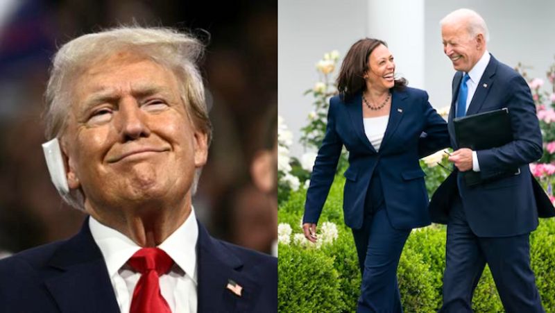 Joe Biden quits out of the 2024 race and endorses Kamala Harris in the Democratic primary, What was Trump's reaction?-rag