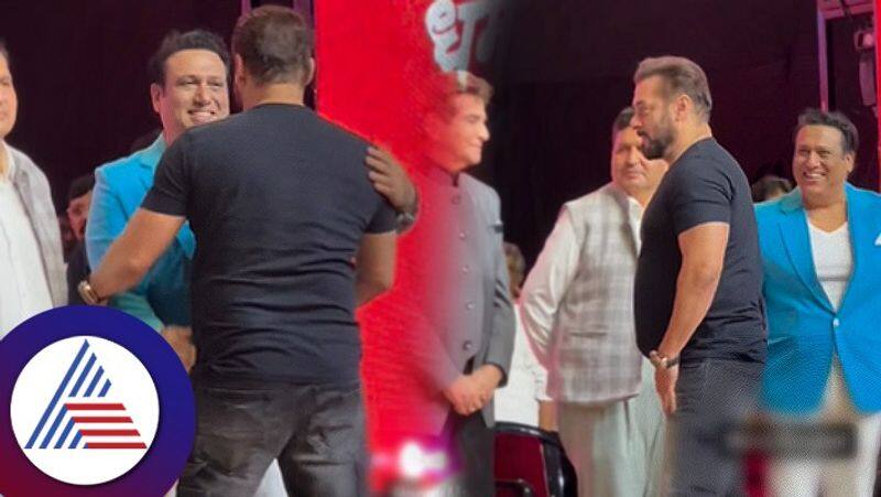 Bollywood Salman Khan hugs Govind does a little dance netizens observe his weight gain vcs 