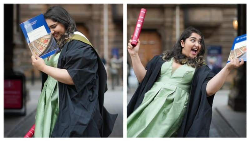 Actress Sanusha Complete graduation in Scotland mma