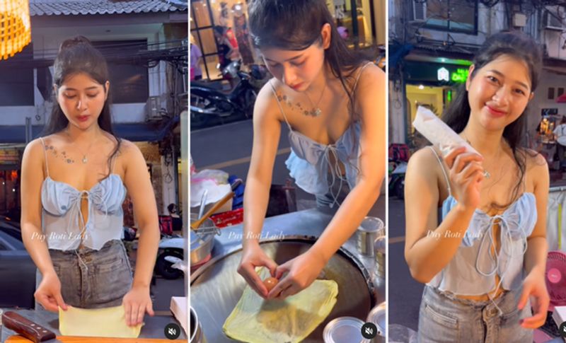 Beautiful Paratha girl found in delhi street cart food woman video goes viral ckm