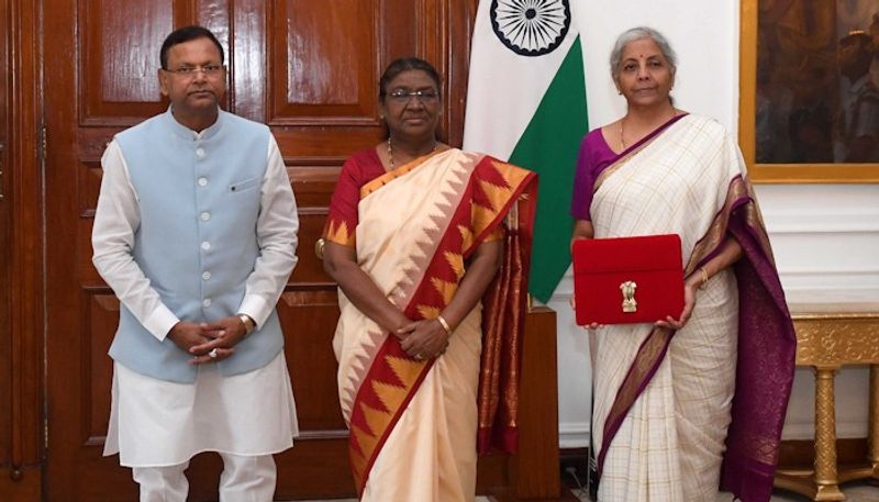 FM Nirmala Sitharaman opts for white and magenta silk saree for Budget 2024 presentation see photos gcw