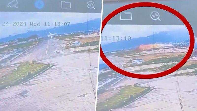 Caught on camera: Dramatic moment when Saurya Airlines plane with 19 onboard crashed in Kathmandu (WATCH) snt