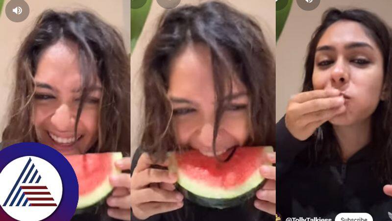 Mrunal Thakur has shared a video of eating watermelon  youths mouths water seeing this suc