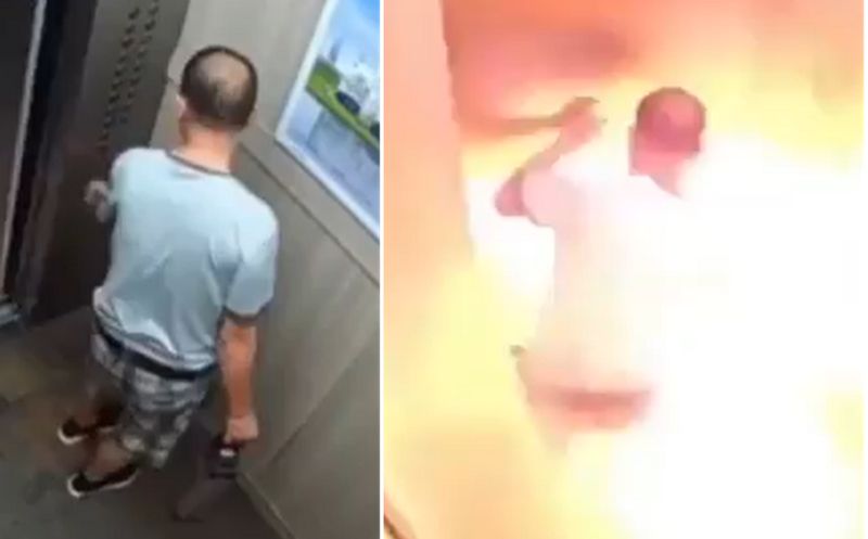 Man dies in lithium battery explodes inside elevator Shocking video spread alert message ckm