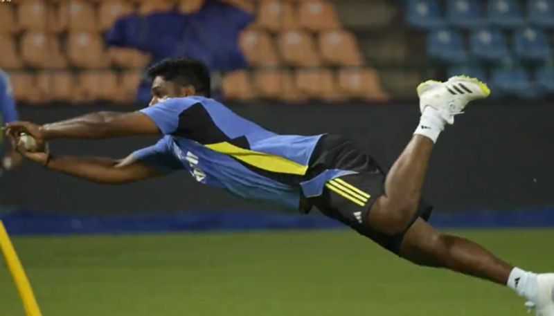 watch video sanju samson took a stunning catch in training session