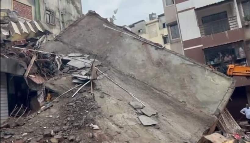 Maharashtra: Three storey building collapses in Navi Mumbai's Shahbaz village; 2 rescued, 2 feared trapped