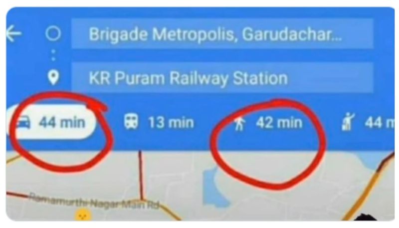 Google Maps says walking will be faster than a 6km drive in Bengaluru post has gone viral 