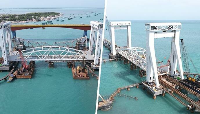 India's first vertical lift sea bridge to be opened soon for public at Pamban near Rameswaram (WATCH)