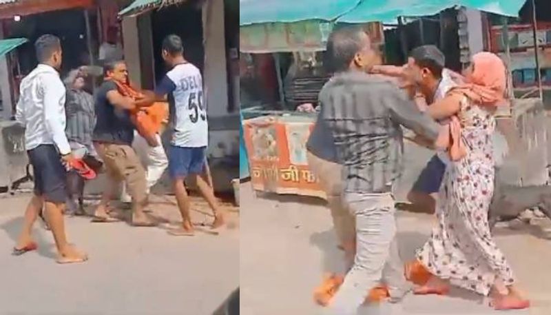 chappal war men hitting each other viral video 