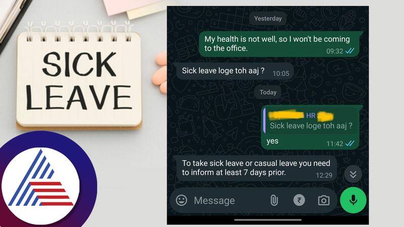 To take sick leave inform 7 days prior boss reply to employee goes viral ckm