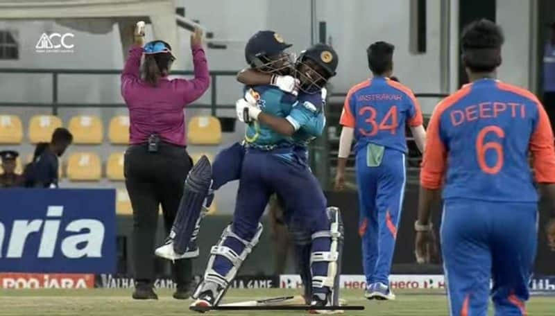 Sri Lanka thrash India by 8 wickets to clinch maiden Women's T20 Asia Cup 2024 watch winning moment snt