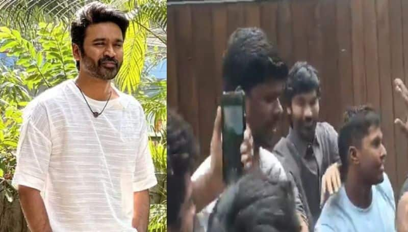 Fans took selfie with dhanush in poes garden house ans