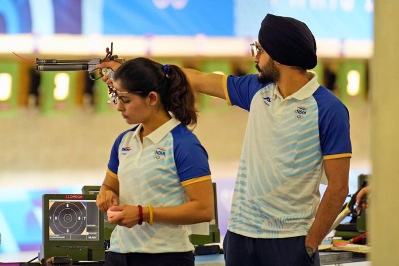 Paris Olympics 2024 Manu Bhaker Sarabjot Singh aim for bronze in 10m Air Pistol Mixed Team event kvn