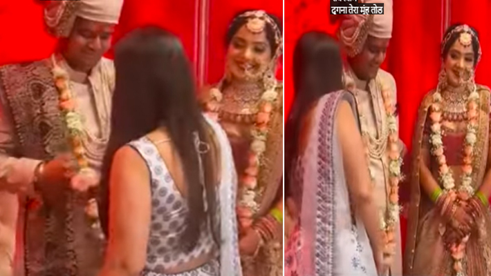 bride jealous as groom chats with beautiful girl at wedding video gone viral mrq