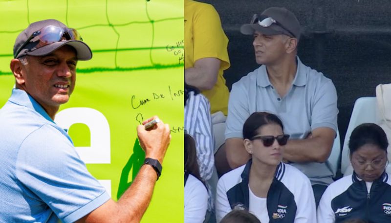 Paris Olympics 2024 Day 3 See Rahul Dravid watches India vs Argentina Mens Hockey thriller