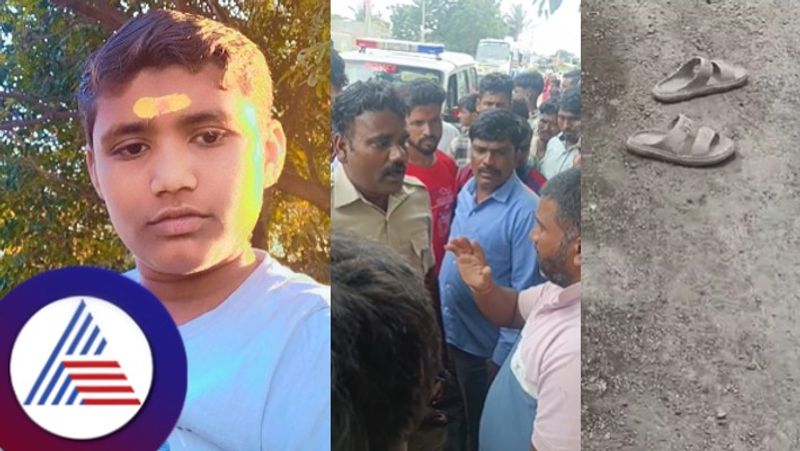 A student died after falling from a moving bus at bannihatti village vijayapur district rav