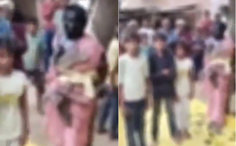 Tied woman to a tree hair chopped blackened with ink  over extramarital affair in Uttar Pradesh ckm