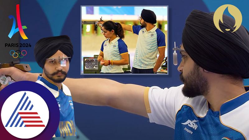 Paris Olympics 2024 Manu Bhaker Sarabjot Singh win bronze in 10m Air Pistol Mixed Team event kvn