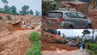 Massive landslide on Bengaluru-Mangaluru NH 75 on Shiradi Ghat, 100s of vehicles stuck in traffic jam
