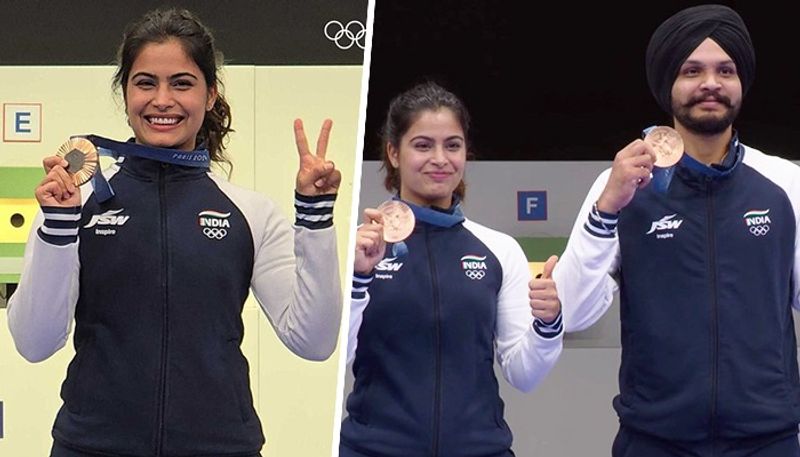 Paris Olympics 2024 Manu Bhaker Creates 124 Year Old Record Clinch 2 medals in Single Olympic kvn