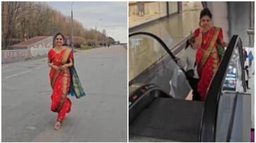 Viral Video: Marathi girl in Nauvari saree wows Russia, internet applauds [watch] NTI