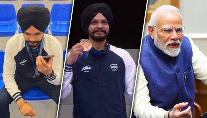 PM Modi dials shooter Sarabjot Singh after clinching bronze at Paris Olympics 2024 with Manu Bhaker (WATCH)