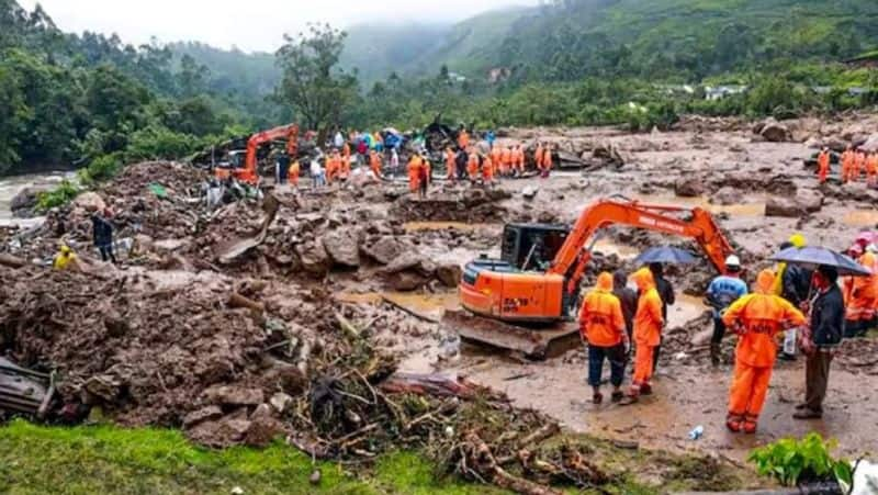 Aerial view of Landslides Reveals Extent of Damage in three Villages in Wayanad dee