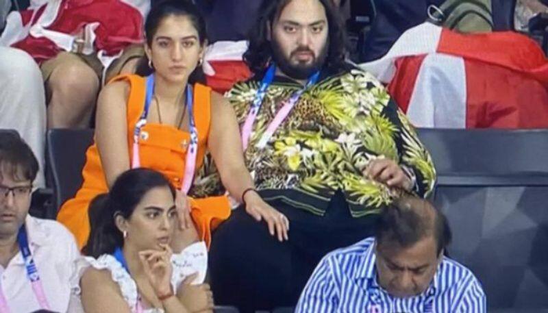 Newly weds Anant Ambani, Radhika Merchant watch Olympic games with Mukesh Ambani, Isha [PHOTOS]