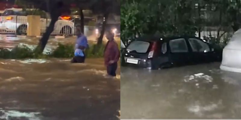 woman and child drowned after slipping into waterlogged drain schools shut extreme heavy rain red alert in delhi