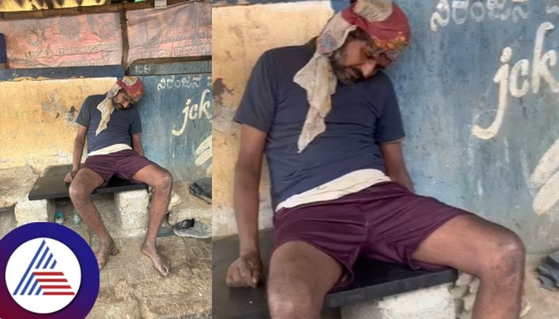 Bengaluru construction worker dies while sitting No one knows even day after death sat