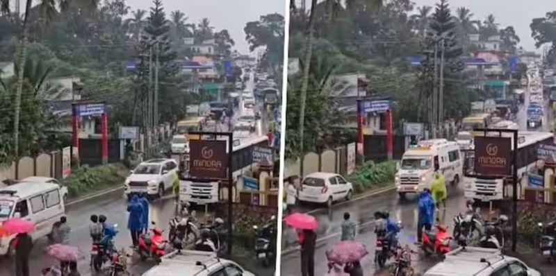 kerala Flood Wayanad landslide heart wrenching video showes More than 10 ambulances carrying flood victims body akb