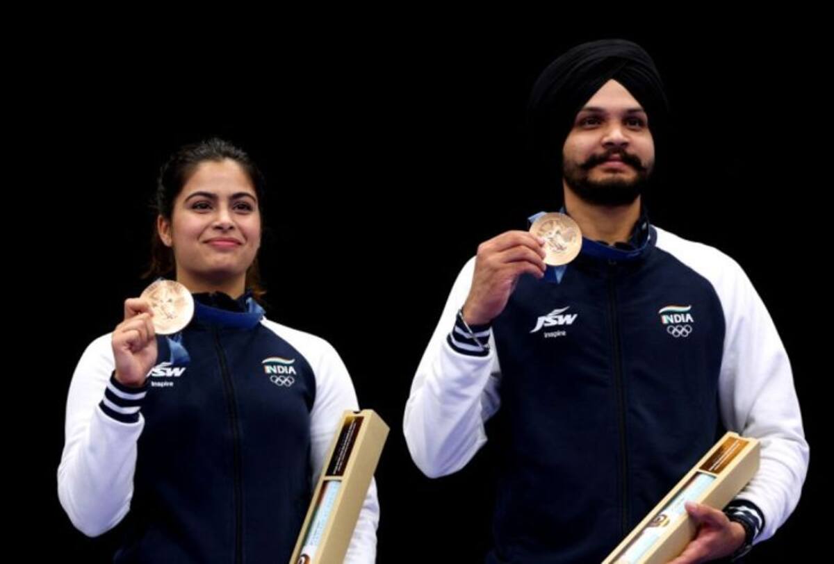 Manu Bhaker Becomes 1st Indian To Win 2 Medals In Single Olympics Bags Bronze With Sarabjot In