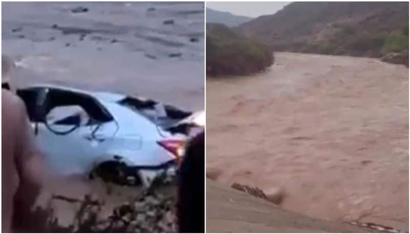 car washed away in saudi arabia and dead body of woman recovered 