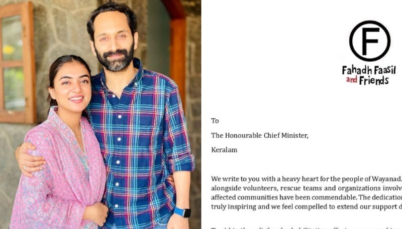 fahadh faasil and nazriya nazim donates 25 lakhs to chief ministers relief fund