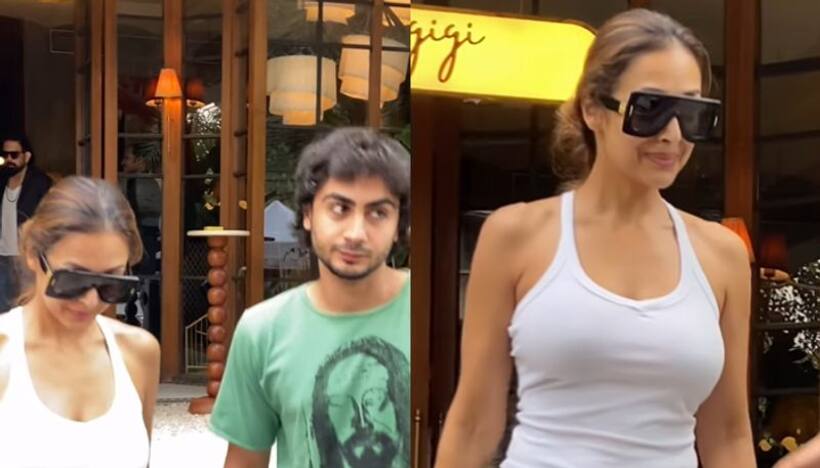 Malaika Arora goes on lunch date with son Arhaan Khan; poses for paps together [WATCH]