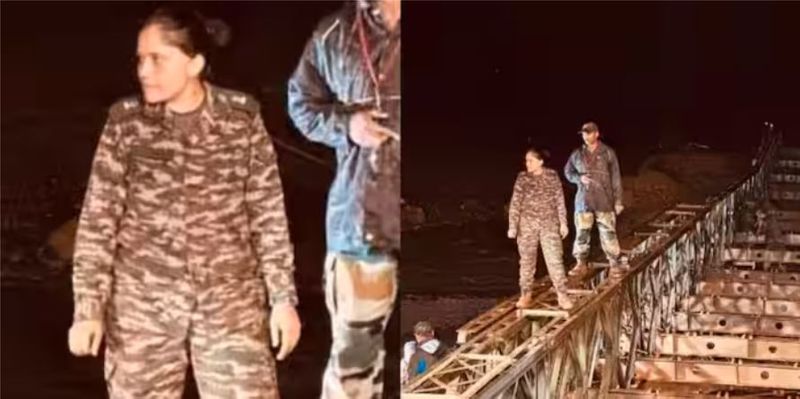 Indian Army built bridge in flood affected Wayanad within 24 hours Woman Major Sita Ashok Selke supervised the construction of the akb