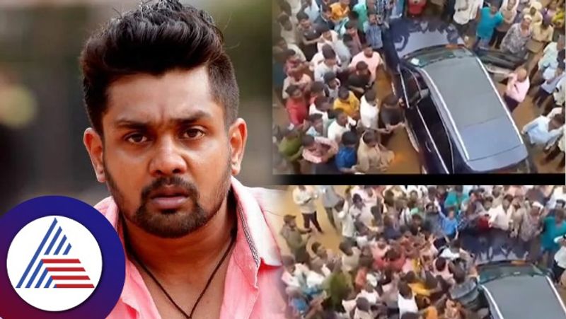 Fans shout Darshan name in front of actor Dhruva sarja video goes viral vcs