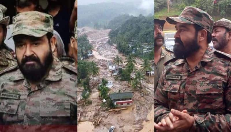 actor and lieutenant colonel mohanlal visit wayanad landslide areas 