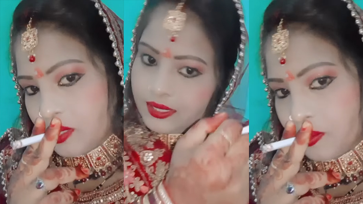 bride smoking cigarette in laws home video gone viral in social media mrq